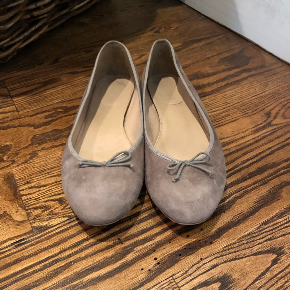 J Crew gray suede flat